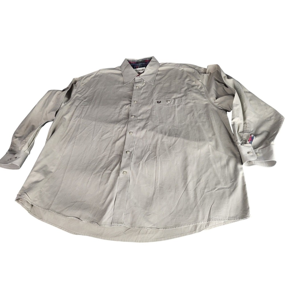Cato‎ James Western Shirts Men 3XL Beige Plaid Trim Cotton Button Down Lot Of 2 - Picture 2 of 10